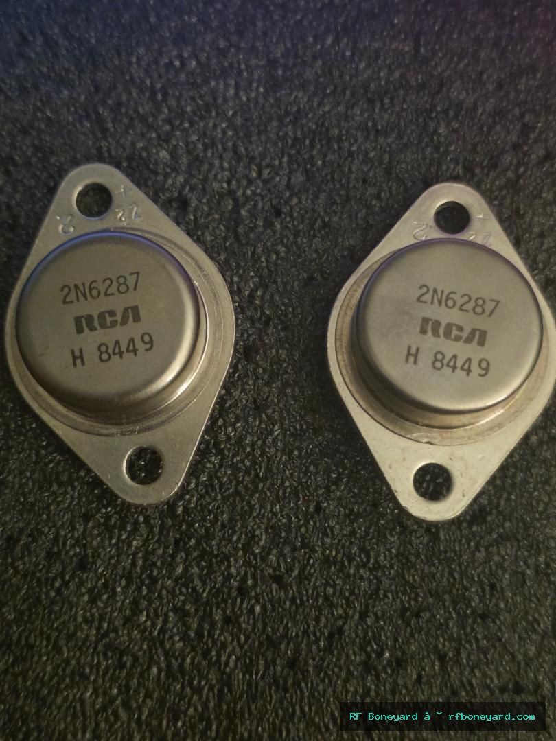 Genuine RCA 2N6287 PNP Silicon Power Transistor Pair TO-3 Metal Can Bench Tested