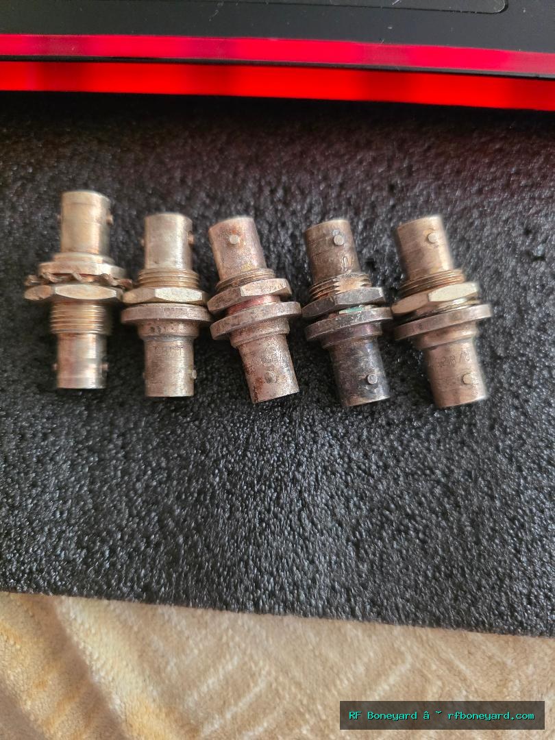 Bulkhead Straight RF Coaxial Connector Lot – 5 Pieces